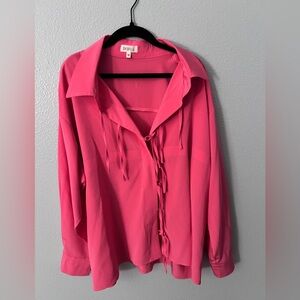 Esprit Women's Pink Blouse with Tie Details